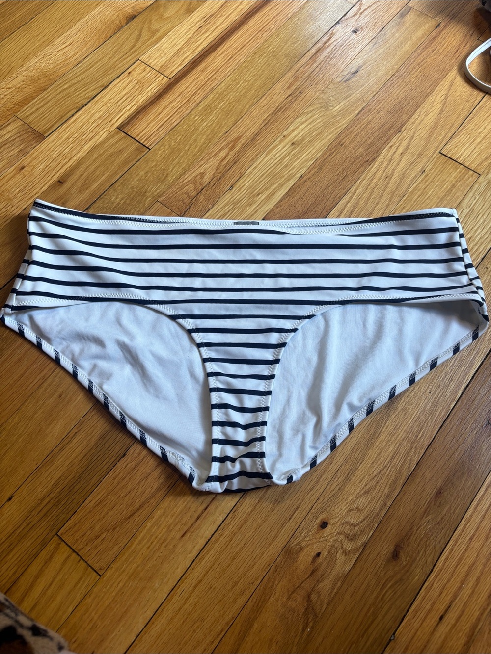 aerie White and Navy Striped Bikini Bottoms